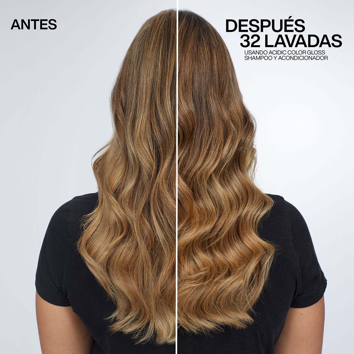 Antes y despues de tratamiento para cabello con tinte